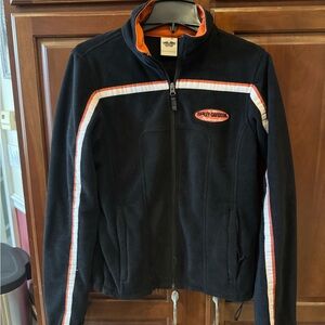 Harley-Davidson Black and Orange Zippered Hoodie